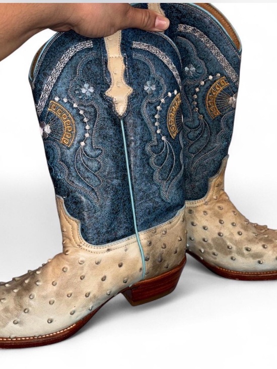 El General Men’s Western Cowboy Boots Ostrich Leg Blue Shaft US 6 50625 56 main image 7